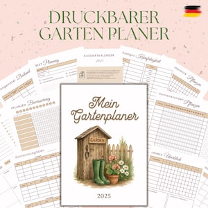 Garden Planner 2025 PDF Template | Self-Sufficiency Planner to Print | Vegetable Growing Calendar | Sowing Calendar | German