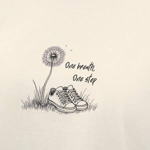 One breath, One step-Women&#39;s Boxy T-shirt, Mindful Graphic Tee, Motivational Shirt, Calm Quote Tee, Inspirational Gift Tee, Yoga Gift