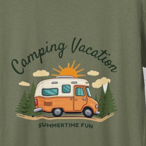 Camping Vacation - Summertime Fun, Unisex Softstyle T-Shirt, CampingTravel Shirt, Nature Lover Gift, RV Life Gift, Glamping Shirt