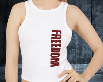 Freedom-tanktop: patriottische racerback, Independence Day-shirt America Proud
