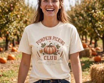 Pumpkin Picking Club Shirt | Autumn Pumpkin Illustration | Comfort Colors 1717