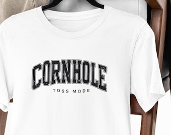 Cornhole Shirt | Comfort Colors, Varsity Cornhole Tee, Toss Mode, Modern Graphic, Backyard BBQ  Apparel