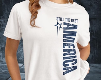 Patriotic America Tee | Comfort Colors 1717 Vertical Text Shirt | USA Apparel