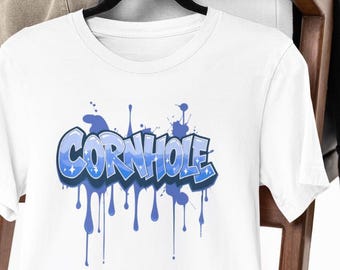 CORNHOLE Graffiti Shirt | Comfort Colors 1717 | Modern Cornhole Tee
