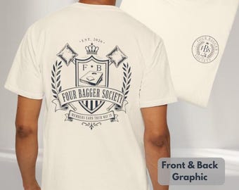 Four Bagger Society Shirt | Comfort Colors 1717 | Cornhole Club Tee | Vintage Tournament Shirt | Backyard Bag League Gift