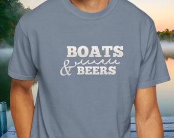 Boats & Beers Shirt | Comfort Colors 1717 | Lake Life Boating Shirt, Nautical Wear