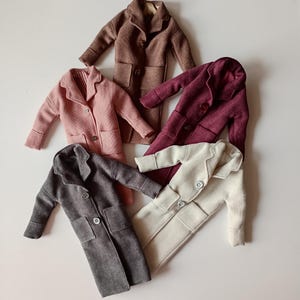 Oversized coat for 11.5 inch fashion dolls, size 1/6