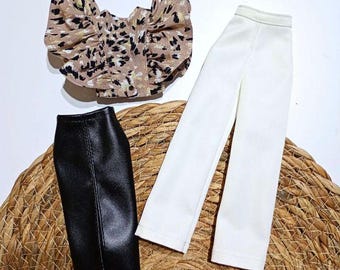 Exquisite Doll Outfit - Blouse, Pants, Skirt Set for 1/6 Size Dolls