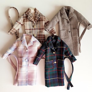 On-Trend Checkered Coat for 11.5 Inch Dolls - A Must-Have for Doll Fashionistas