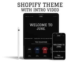 Fashion & Streetwear Shopify Theme, Black Shopify Template, Clothing E-commerce Website Design, Canva Website Banners Included