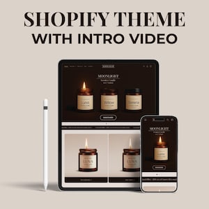Shopify template for candles, Handmade Candle Shopify Theme, Artisan Candle Shopify Design, Customizable Shopify 2.0 Theme, CANVA banner