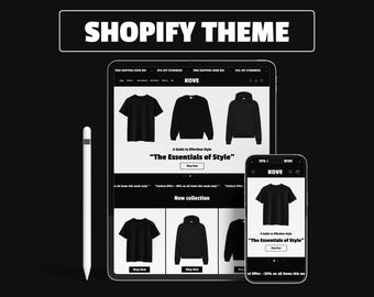 Black Streetwear Shopify Template, Clothing Store Shopify Theme, Fashion E-commerce Website Design, Streetwear, Accessories + Canva Banners