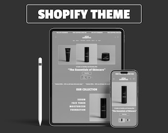 Beauty & Cosmetic Shopify Template, Skincare Shopify Template, Beauty & Minimalist Shopify Theme, Customizable Canva Banner
