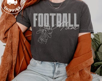Comfort Colors Football Mom Shirt Game Day Tee for Moms Fall Sports Mama Top Cute Football Season Shirt Gift for Sports Moms