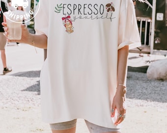 Comfort Colors Coffee Lover Shirt Coffee Addict Tee for Women Cute Barista Outfit Gift for Coffee Lovers Fall Espresso Tshirt