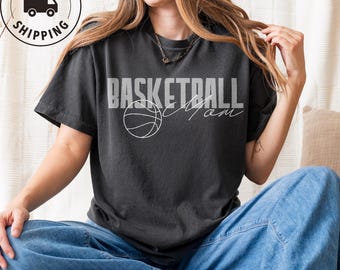Comfort Colors Basketball Mom Shirt Game Day Basketball Mama Tee Sports Mom Outfit Cute Basketball Top Mother’s Day Gift for Mom