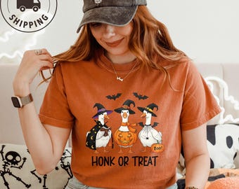 Comfort Colors Silly Goose Halloween Shirt Funny Goose Tee Spooky Season Shirt Cute Animal Fall Graphic Goose Gift for Her