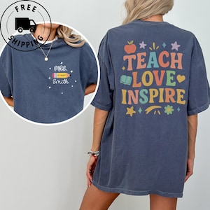 Custom Teacher Shirt Teacher Gifts Personalized Teacher Appreciation Tee New Teacher Gift Teacher Name Shirt Back To School Shirt