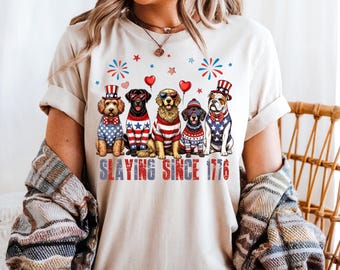 Patriotic Dogs 4th of July PNG: Funny USA Independence Day Design (Digital Download