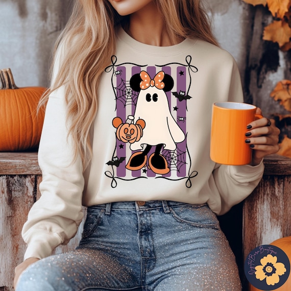 Spooky Minnie Ghost Clipart: Halloween PNG SVG for Sublimation