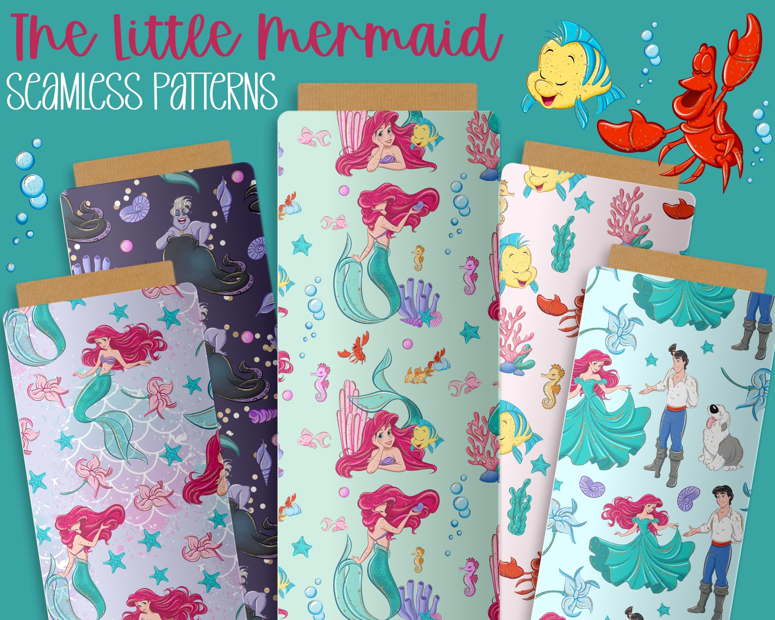 Little Mermaid Seamless Pattern, Ariel Fabric Design (digital Download ...
