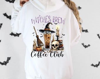 Café helado de brujas PNG: Clipart de Halloween espeluznante (Descarga digital)