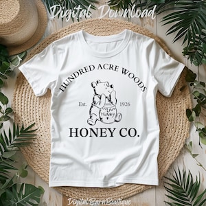 Honey Co. Bären Bundle, süßes digitales Clipart | Vintage Bär PNGs für Sublimation & Kunsthandwerk, Pooh Bear Sublimation, niedliche Pooh Bär PNGs