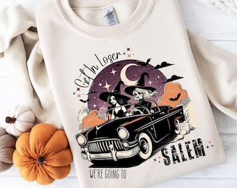 Retro Witch Car Ride PNG: Get In Loser, Salem Halloween (Digital Download