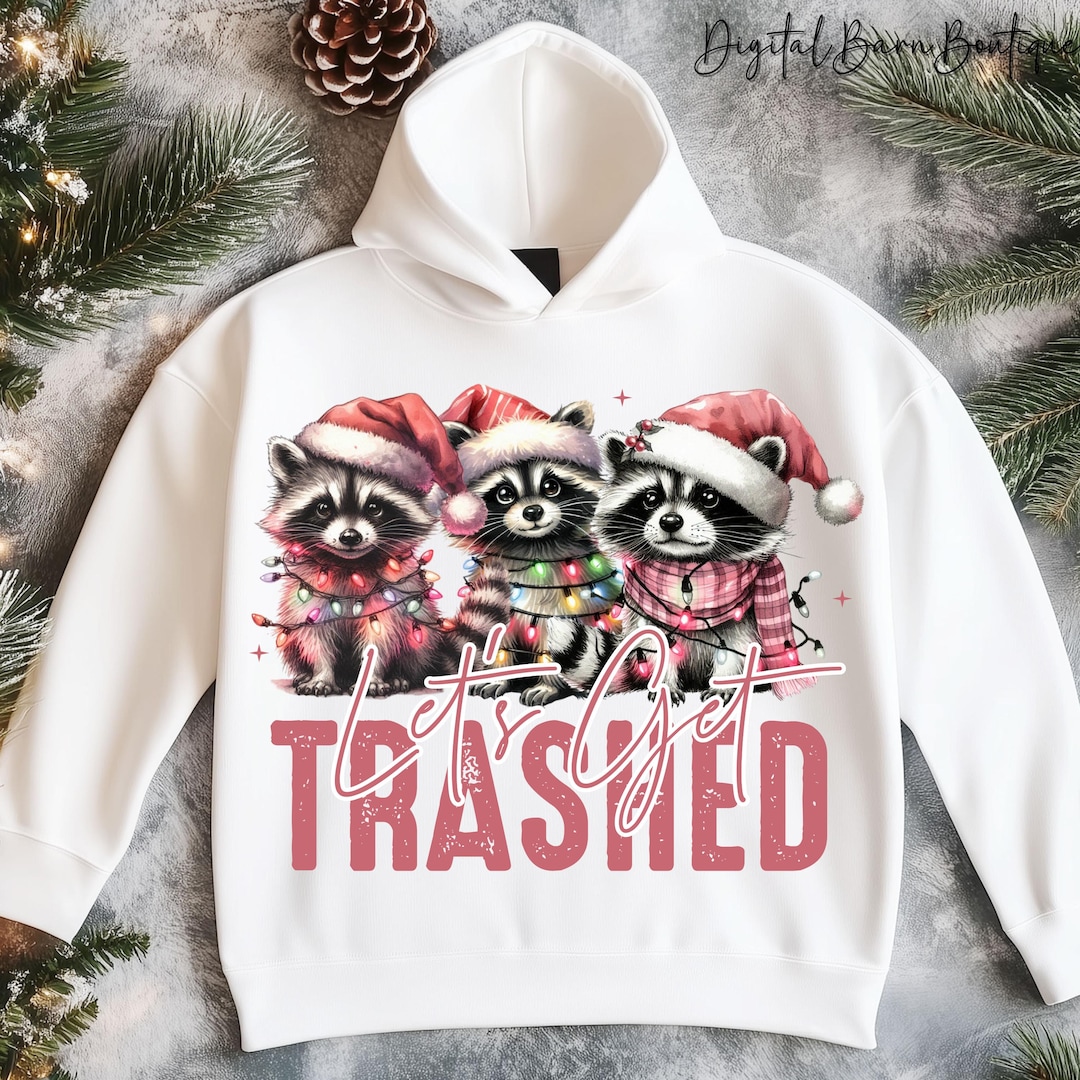 Let’s Get Trashed • Christmas Raccoons • PNG + SVG - Etsy