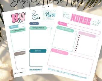 Editable Nurse Notes PDF, Printable Nursing Report Sheets for Students, Clinical Rotation Note Cards, Nursing School Organizer, Nurse Notes