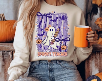 Spooky Teacher Ghost SVG, Halloween Classroom Design (Digital Download)