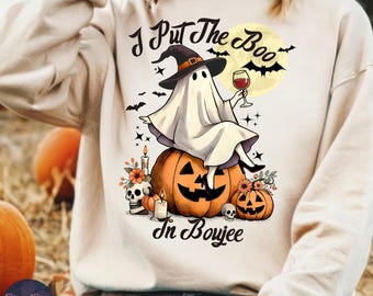 Boujee Ghost PNG SVG: Halloween Witch with Wine Glass