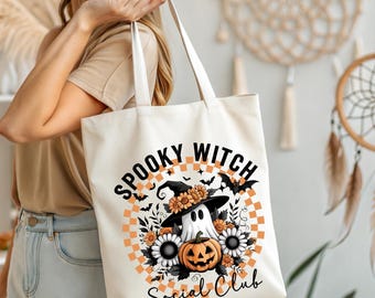 Retro Ghost Halloween PNG, Witchy Floral Design (Digital Download)