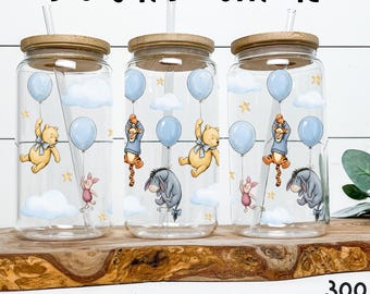 Pooh Bear Tumbler Wrap PNG, Baby Shower Gift (Digital Download)