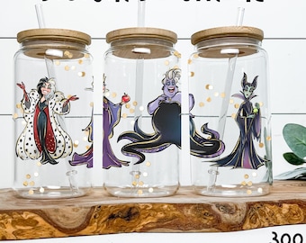 Schurken Tumbler Wrap PNG: Cruella, Böse Königin, Ursula, Maleficent Digitaler Download