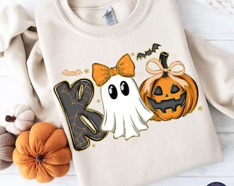 Kawaii Ghost Pumpkin SVG | Spooky Season Halloween Design (PNG)