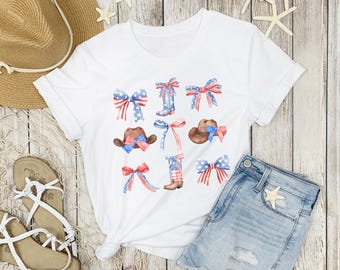 Patriotic Cowgirl PNG: 4th of July Cowboy Clipart (Digital Download