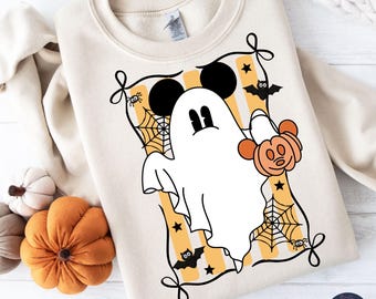 Ghost Mickey Halloween PNG SVG: Spooky Mouse Clipart for Crafts (Digital Download