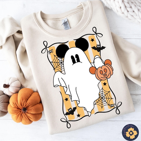 Ghost Mickey Halloween PNG SVG: Spooky Mouse Clipart for Crafts (Digital Download