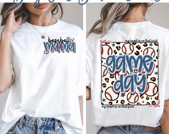 Baseball Mama PNG Bundle: Distressed & Clean Shirt Designs
