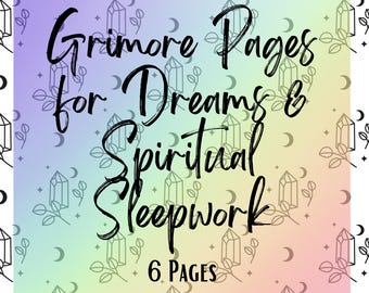 Dream Grimoire Journal Pages, Witchy Dream Interpretation Printable , A5, A4 & US Letter Sizes, Baby Witch Sleep and Symbol Guide PDF