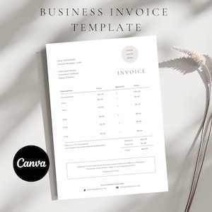 Editable Invoice Template for Small Business | Canva & Printable PDF | Minimalist Invoice | Customizable Billing Sheet | Business Start-up