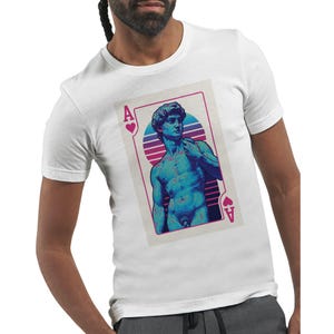 T-shirt As de coeur Vapourwave inspiré de David - T-shirt unisexe en coton doux