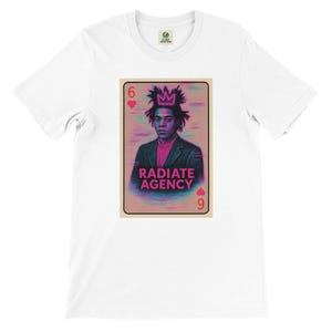 Radiate Agency Tシャツ | ジャン＝ミシェル・バスキア グランジ ヴェイパーウェイヴ トランプデザイン | ユニセックス ソフトTシャツ