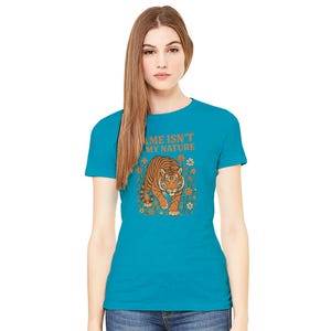 Tame Isn&#39;t In My Nature - Tiger Floral T-Shirt - Bold Graphic Tee for Wild Souls