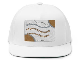 Abstract Wavy Texture Flat Bill Cap | Embroidered Wave Panel