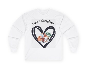 Caregiver Heart Long Sleeve Tee, Supportive Care Apparel