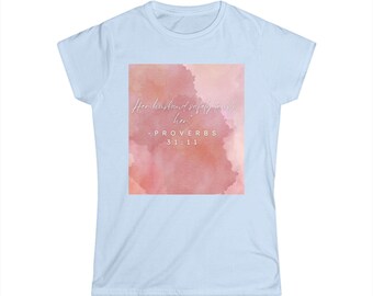 Proverbs 31:11 Scripture Floral Square Tee | Faith Shirt, Christian Apparel