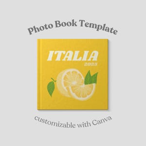 Travel Photo Book Template Italy Square Format Customisable with Canva