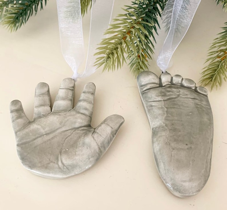 Handprint Ornament Footprint Ornament Baby Keepsake Ornament Etsy